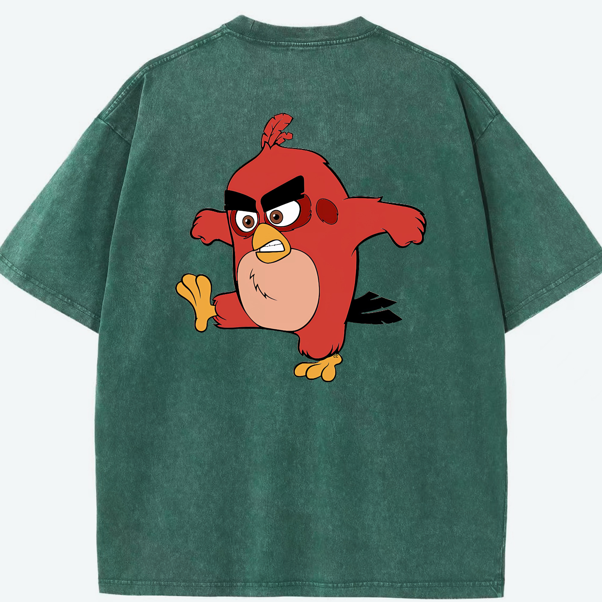 （画像用） Angry Birds アングリーバード 綿100% ヴィンテージ風 半袖Tシャツ（背面プリント）